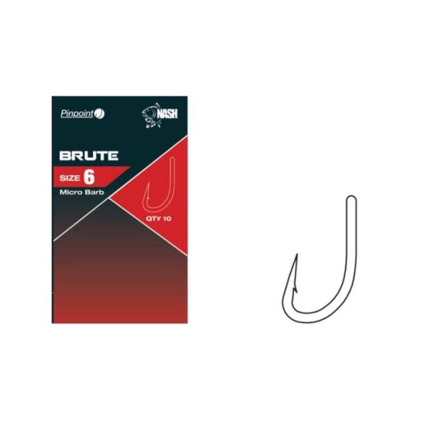 parentcategory1} Hooks & Sharpening T6146 Nash Pinpoint Brute Size 6 Micro Barbed