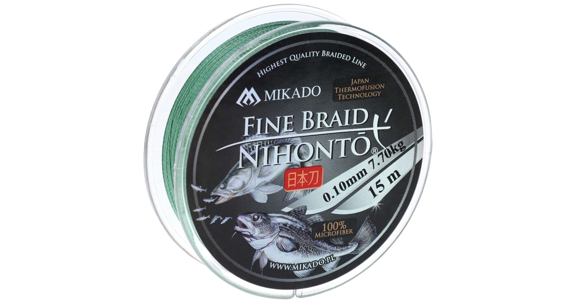 PLECIONKA - NIHONTO FINE BRAID - 0.14mm/9.7kg/15m - ZIELONA - op.1szp.