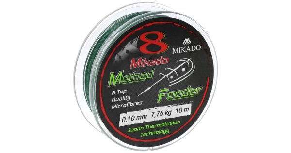 Mikado wędkarstwo - PLECIONKA - OCTA METHOD FEEDER - 0.10mm/7.75kg/10m - ZIELONA - op.1szp.