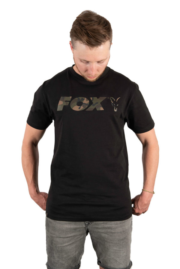 Fox Black/Camo Chest Print T-Shirt Clothing