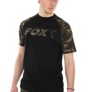 Fox Raglan T-Shirt Black/Camo Clothing