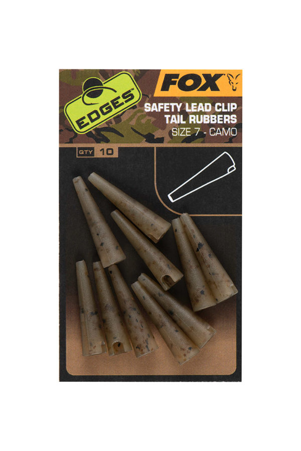 Fox EDGES™ Camo Safety Lead Clip Tail Rubbers (Size 7) Edges™ Lead Setups