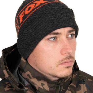 Fox Collection Beanie Hat - Black & Orange Clothing
