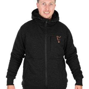 Fox Collection Sherpa Jacket Black & Orange Clothing