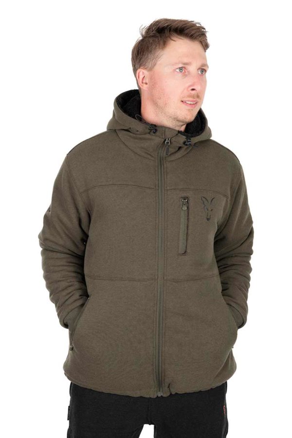 Fox Collection Sherpa Jacket Green & Black - CCL285