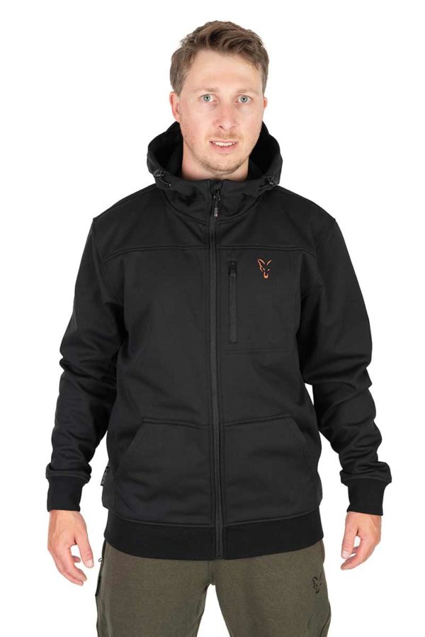 Fox Collection Soft Shell Jacket Black & Orange Clothing