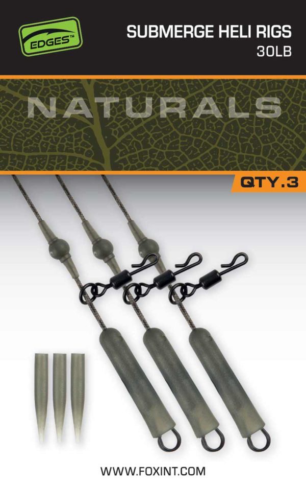 Fox EDGES™ Naturals Submerge Heli Rig Leaders Edges™ Ready Tied Rigs