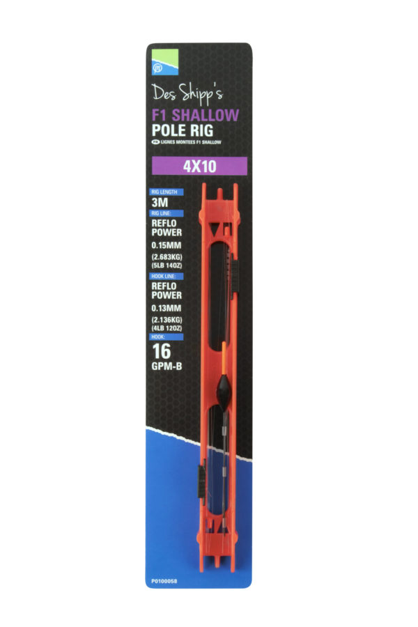 Preston 4X10 F1 Shallow Pole Rig P0100058