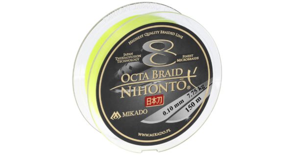 Mikado wędkarstwo - PLECIONKA - NIHONTO OCTA BRAID - 0.10mm/7.75kg/150m - FLUO ŻÓŁTA - op.1szp.