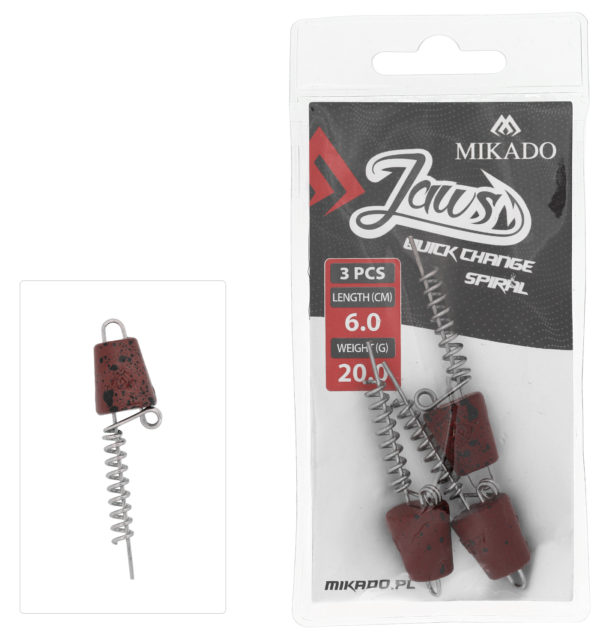 Mikado wędkarstwo - WKRĘT - DO PRZYNĘT - JAWS QUICK CHANGE SPIRAL - 20gr - 6cm - op.3szt.