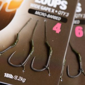 Ready Tied Rigs Loop Rig Wide Gape X KORDA Loop Rigs Size 4 DF Wide Gape X 18lb - KCR120