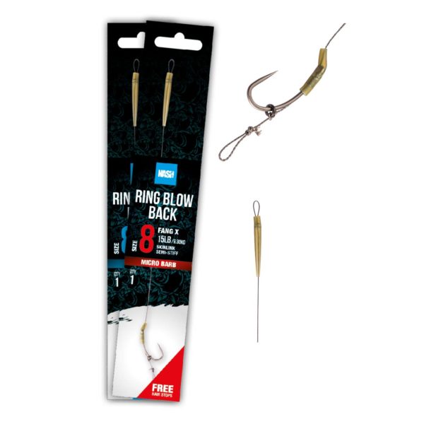 parentcategory1} Ready Tied Rigs T6428 Nash Ring Blow Back Rig Size 2 Barbed