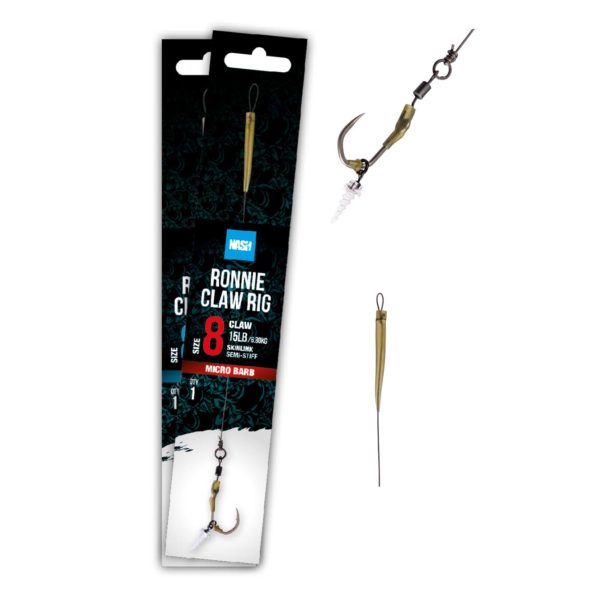 parentcategory1} Ready Tied Rigs T6417 Nash Ronnie Claw Rig Size 8 Barbed