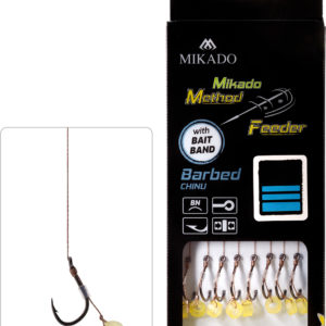 Sklep z Mikado Śląsk - PRZYPON MF - Z GUMKĄ - hak z zadziorem nr 14 / plecionka: 0.10mm/10cm - op.8szt.