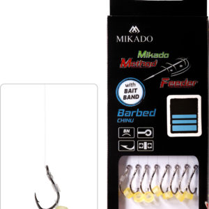 Sklep z Mikado Śląsk - PRZYPON MF - Z GUMKĄ - hak z zadziorem nr 14 / żyłka: 0.20mm/10cm - op.8szt.