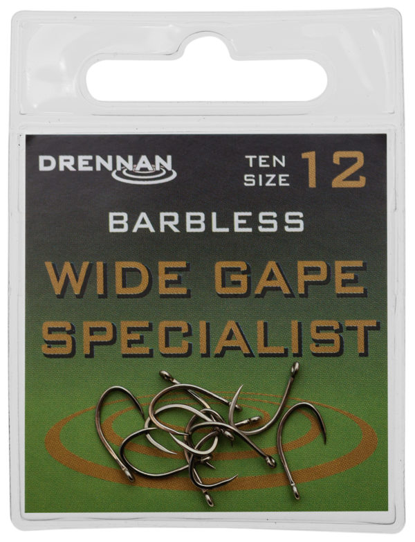 WIDE GAPE SPECIALIST Barbless Haczyki Drennan 10szt. Haczyki