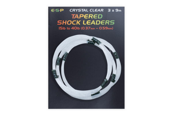 Przypon Strzałowy LEADCORE TAPERED SHOCKLEADER CLEAR 3x9m ESP Kod: ELTSL1540 Gotowe Przypony