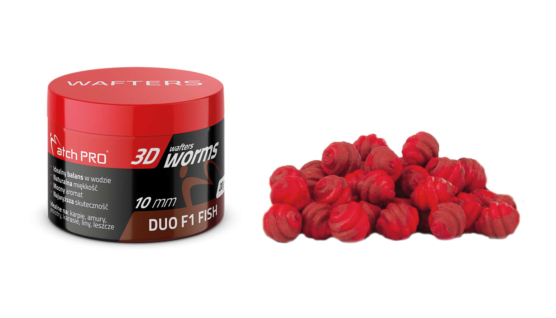 3D WORMS WAFTERS DUO F1 FISH 10mm 20g MatchPro Przynęty do Methody / Karpiowe