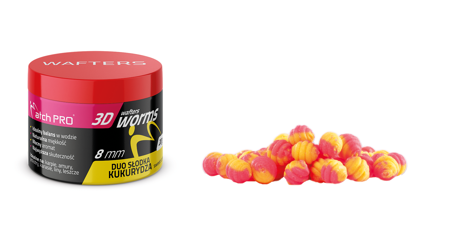 3D WORMS WAFTERS DUO SWEETCORN 8mm 20g MatchPro Przynęty do Methody / Karpiowe