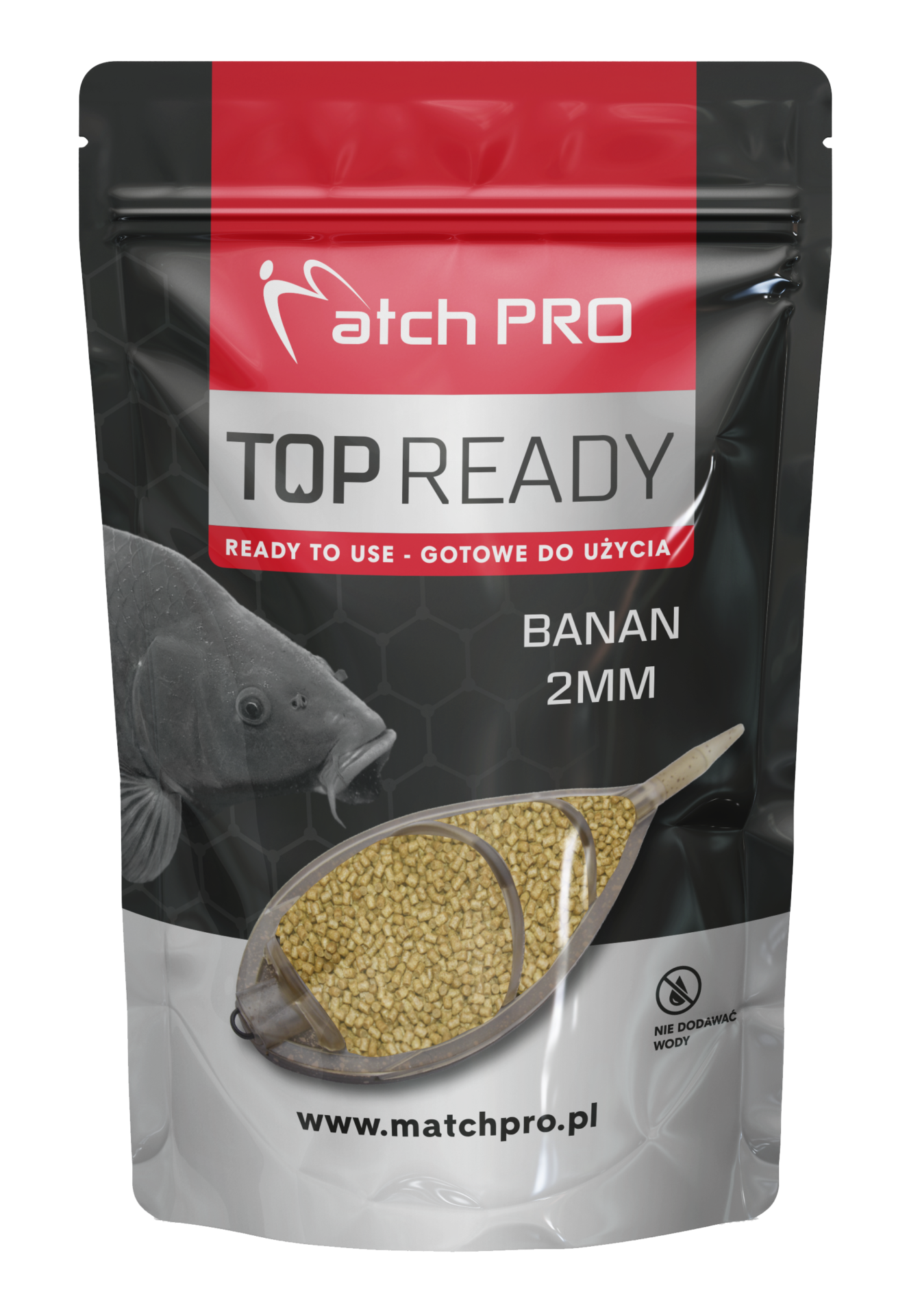 READY PELLET BANAN 2mm Pellet MatchPro 700g Pellety Zanętowe
