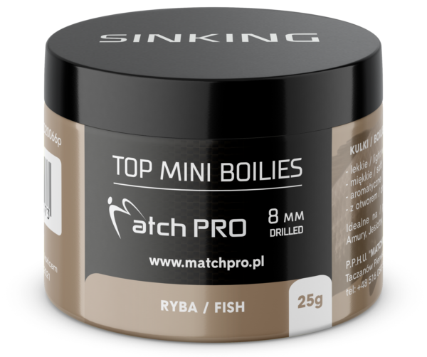 TOP BOILIES Kulki FISH 8mm / 25g MatchPro Przynęty do Methody / Karpiowe