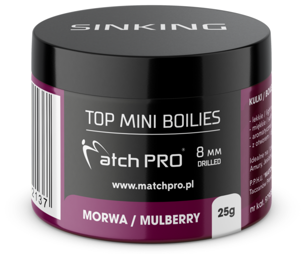 TOP BOILIES Kulki MULBERRY MORWA 8mm / 25g MatchPro Przynęty do Methody / Karpiowe