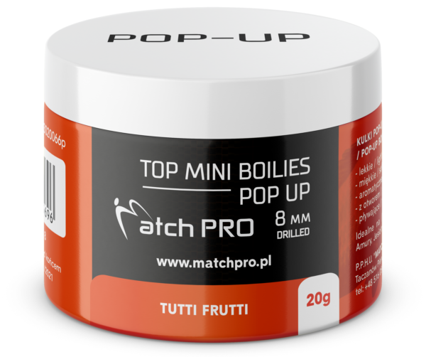 TOP BOILIES Kulki POP UP TUTTI FRUTTI 8/20 MatchPro Przynęty do Methody / Karpiowe