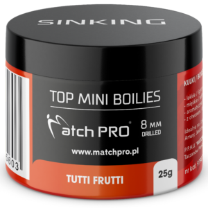 TOP BOILIES Kulki TUTTI FRUTTI 8mm / 25g MatchPro Przynęty do Methody / Karpiowe