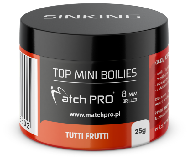 TOP BOILIES Kulki TUTTI FRUTTI 8mm / 25g MatchPro Przynęty do Methody / Karpiowe