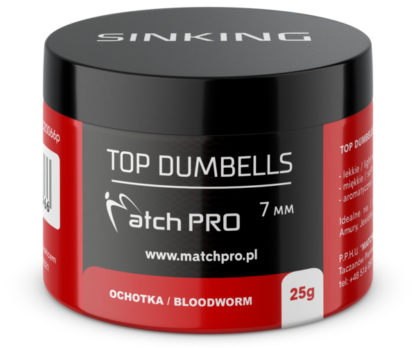 TOP DUMBELLS BLOODWORM 7mm / 25g MatchPro Przynęty do Methody / Karpiowe