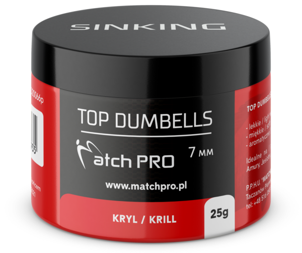 TOP DUMBELLS KRILL 7mm / 25g MatchPro Przynęty do Methody / Karpiowe