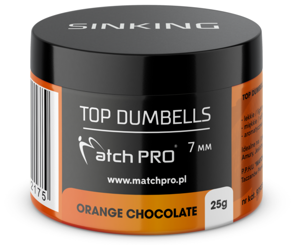 TOP DUMBELLS ORANGE CHOCOLATE 7mm / 25g MatchPro Przynęty do Methody / Karpiowe