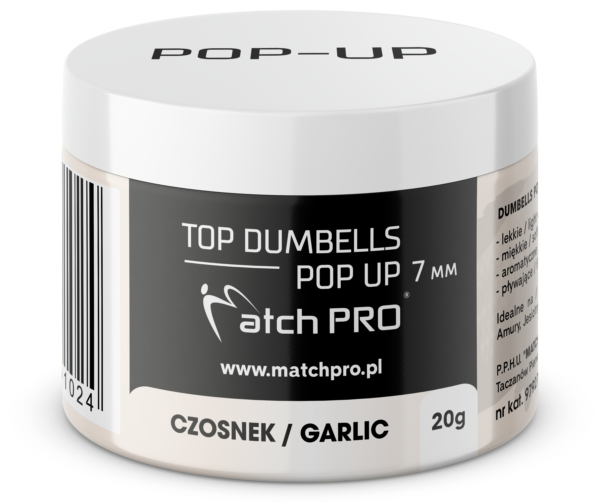 TOP DUMBELLS POP-UP GARLIC 7mm / 20g MatchPro Przynęty do Methody / Karpiowe