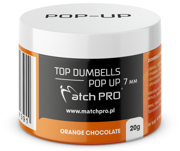 TOP DUMBELLS POP UP ORANGE CHOCO 7mm /20g MatchPro Przynęty do Methody / Karpiowe