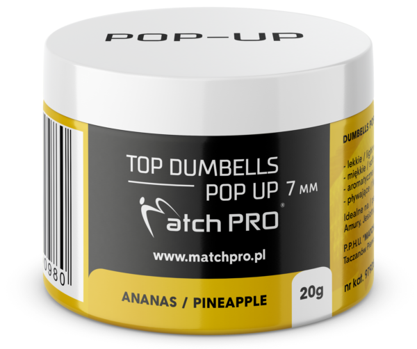 TOP DUMBELLS POP-UP PINEAPPLE 7mm / 20g MatchPro Przynęty do Methody / Karpiowe