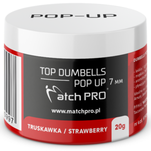 TOP DUMBELLS POP-UP STRAWBERRY 7mm / 20g MatchPro Przynęty do Methody / Karpiowe