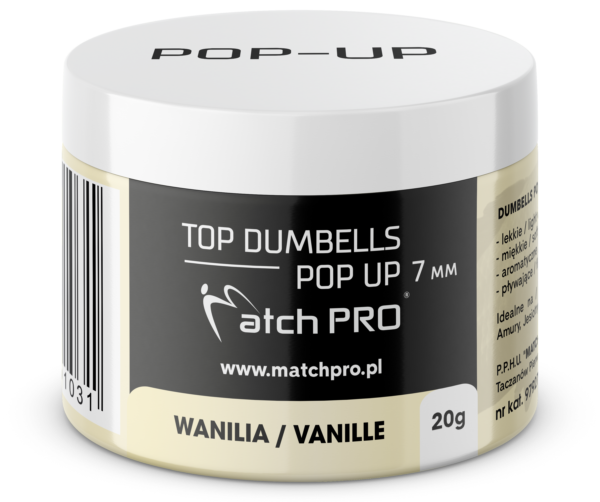 TOP DUMBELLS POP-UP VANILLE 7mm / 20g MatchPro Przynęty do Methody / Karpiowe