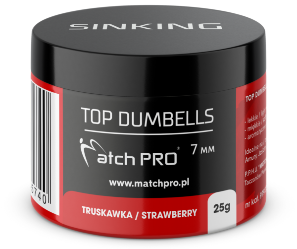 TOP DUMBELLS STRAWBERRY 7mm / 25g MatchPro Przynęty do Methody / Karpiowe