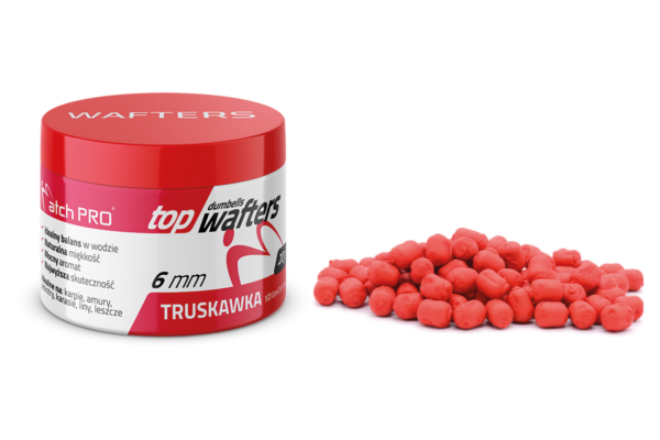 TOP DUMBELLS WAFTERS STRAWBERRY 6mm 20g MatchPro Przynęty do Methody / Karpiowe