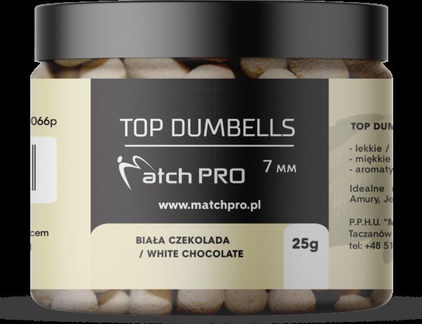 TOP DUMBELLS WHITE CHOCOLATE 7mm / 25g MatchPro Przynęty do Methody / Karpiowe