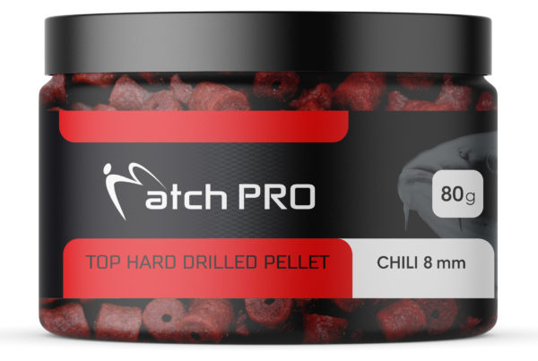 TOP HARD CHILI 12 mm DRILLED Pellet MatchPro  80g Przynęty do Methody / Karpiowe