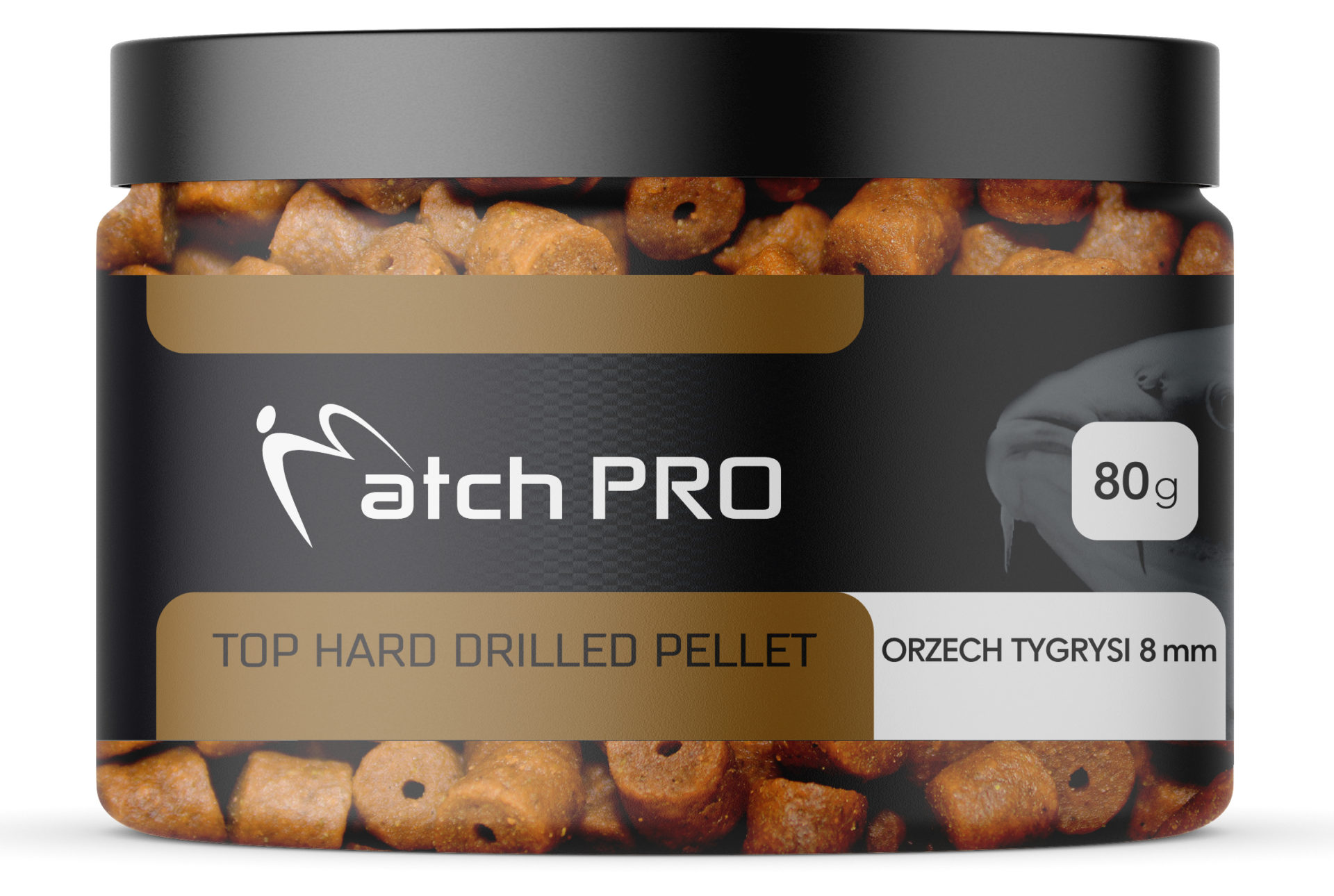 TOP HARD ORZECH TYGRYSI 8mm DRILLED Pellet MatchPro 80g Przynęty do Methody / Karpiowe