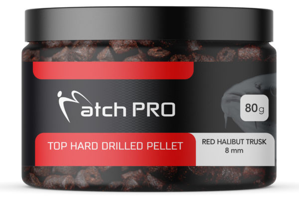 TOP HARD RED HALIBUT + TRUSKAWKA 12mm DRILLED Pellet MatchPro  80g Przynęty do Methody / Karpiowe