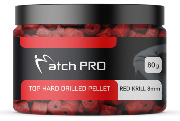 TOP HARD RED KRILL 14mm DRILLED Pellet MatchPro  80g Przynęty do Methody / Karpiowe