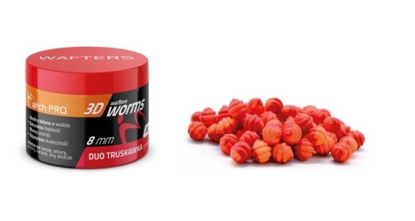 TOP WORMS WAFTERS DUO STRAWBERRY 8mm 20g MatchPro Przynęty do Methody / Karpiowe