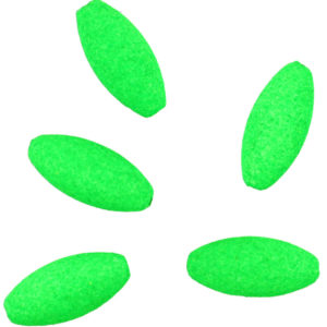 Sklep z Mikado Śląsk - KULKI DO SUFRCASTINGU - PŁYWAJĄCE ELIPSA 15x7mm - ZIELONE - op.8szt.