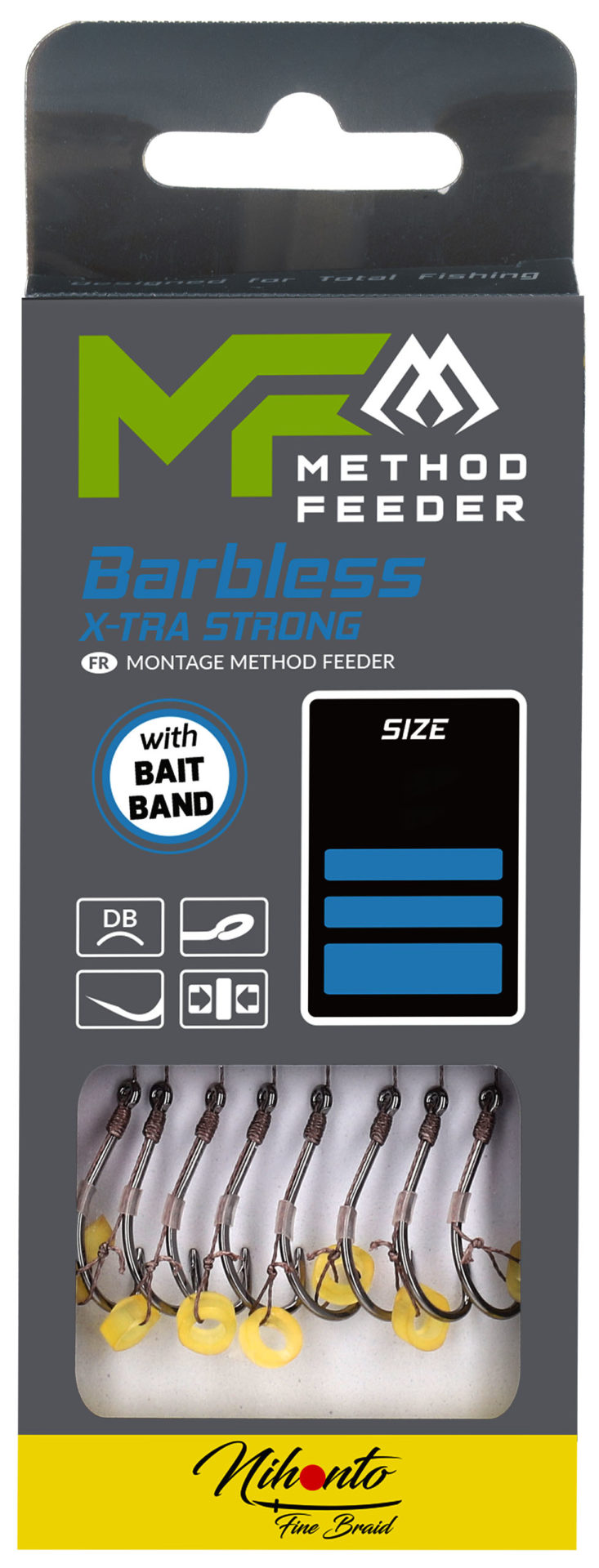 PRZYPON MF - Z GUMKĄ - hak bez zadziora nr 8 DB / plecionka: 0.12mm/10cm - op.8szt.