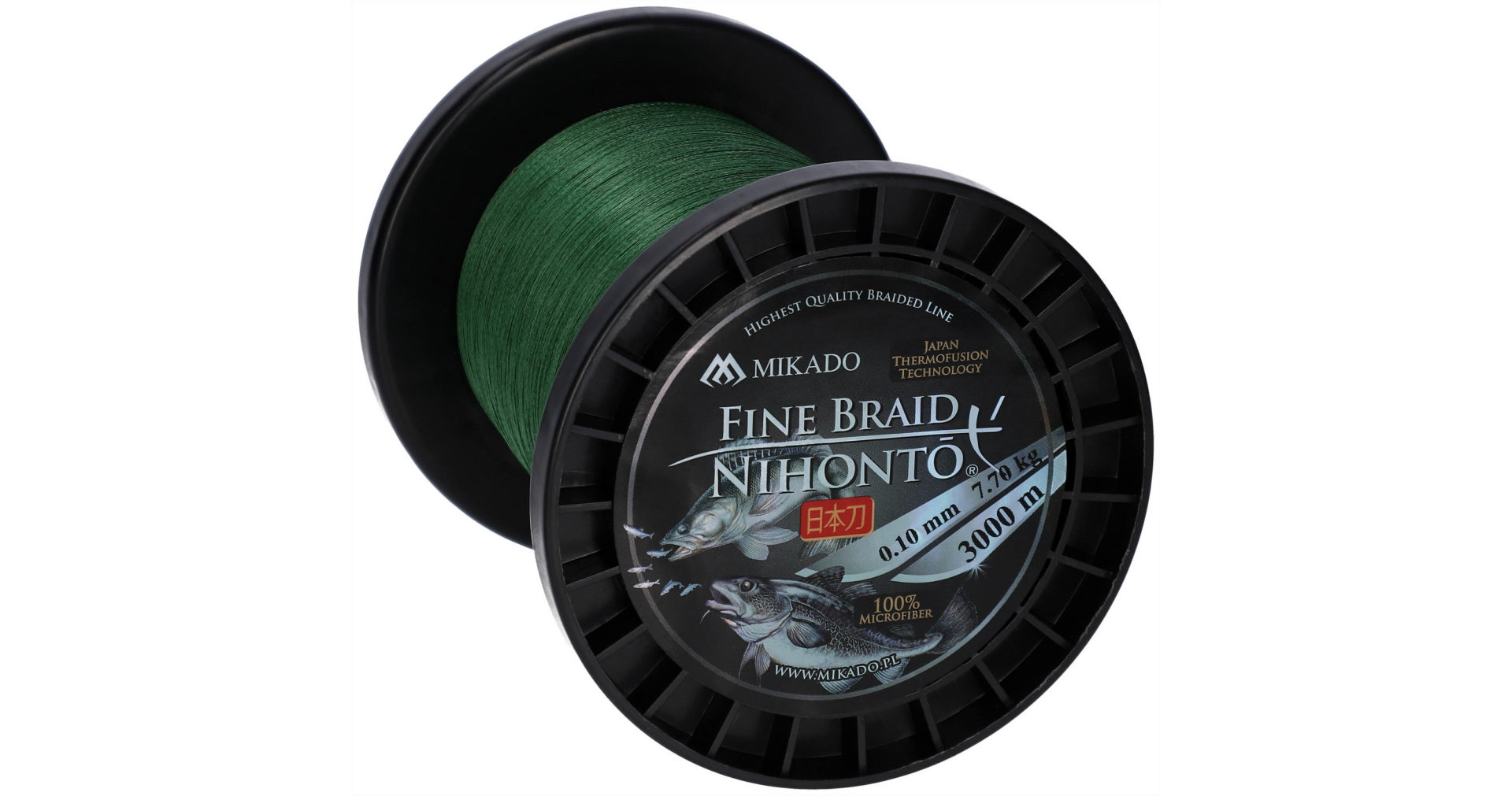 Sklep z Mikado Śląsk - PLECIONKA - NIHONTO FINE BRAID - 0.50mm/41.8kg/2100m - ZIELONA - op.1szp.