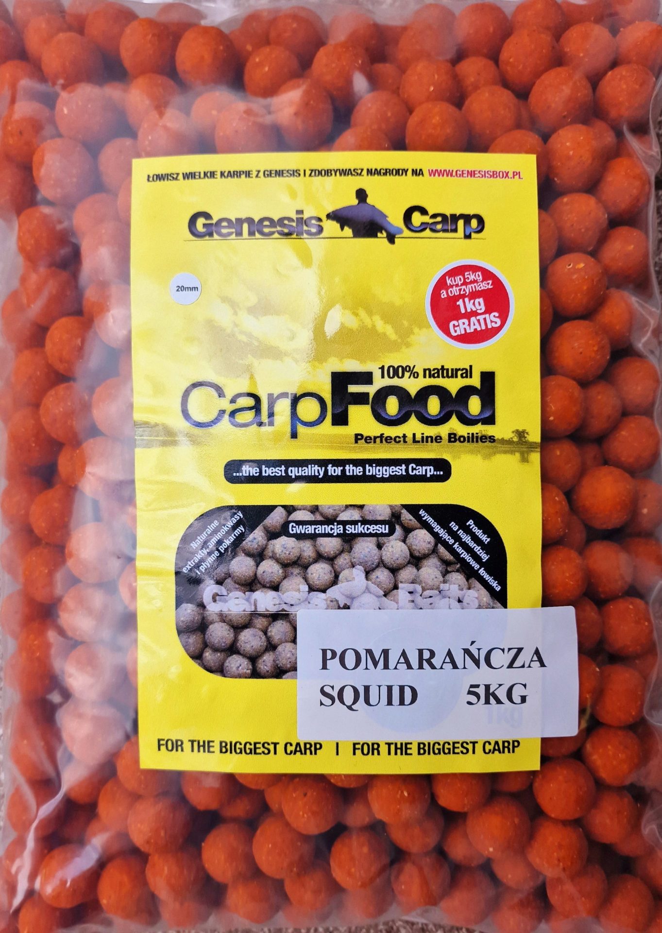 Genesis Carp GENESIS CARP Pomarańcza-Squid 5kg + 5kg GRATIS