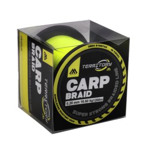 Sklep z Mikado Śląsk - PLECIONKA - TERRITORY CARP BRAID - 0.14mm/9.70kg/1200m - FLUO ŻÓŁTY - op.1szp.